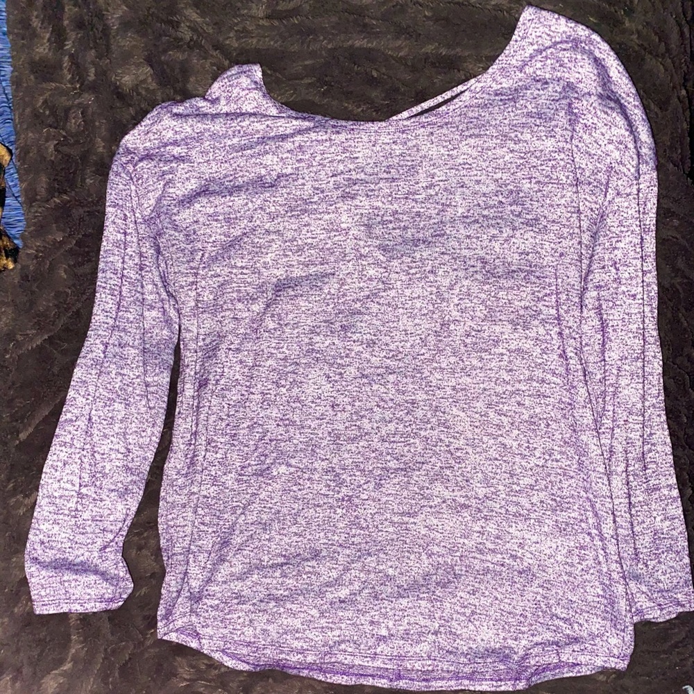 Scoop neck sweater.